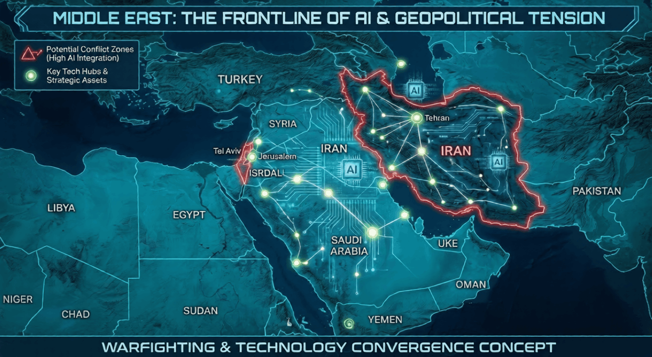 Middle East War and AI Technology Impact Map