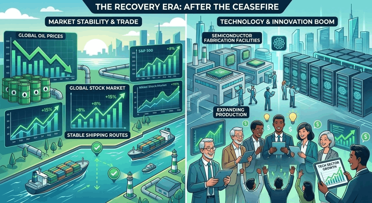 How the Iran ceasefire could lower oil prices and help AI and technology companies