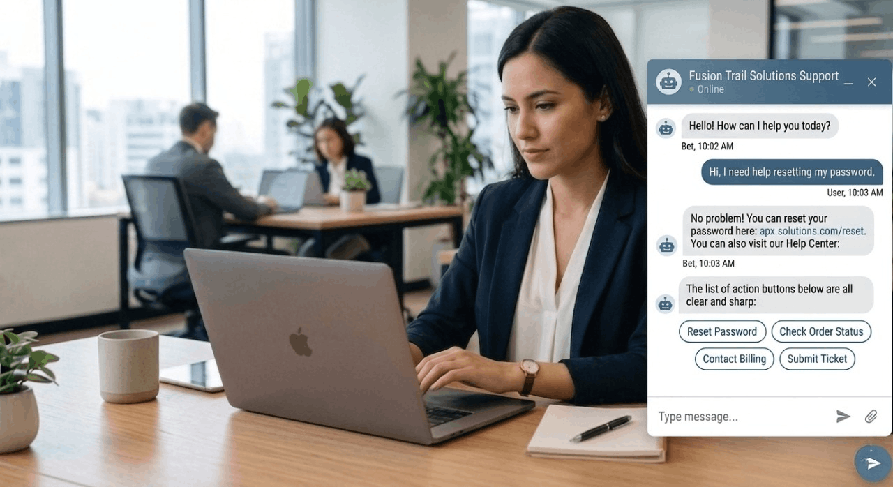 Example of AI chatbot used for customer support on website