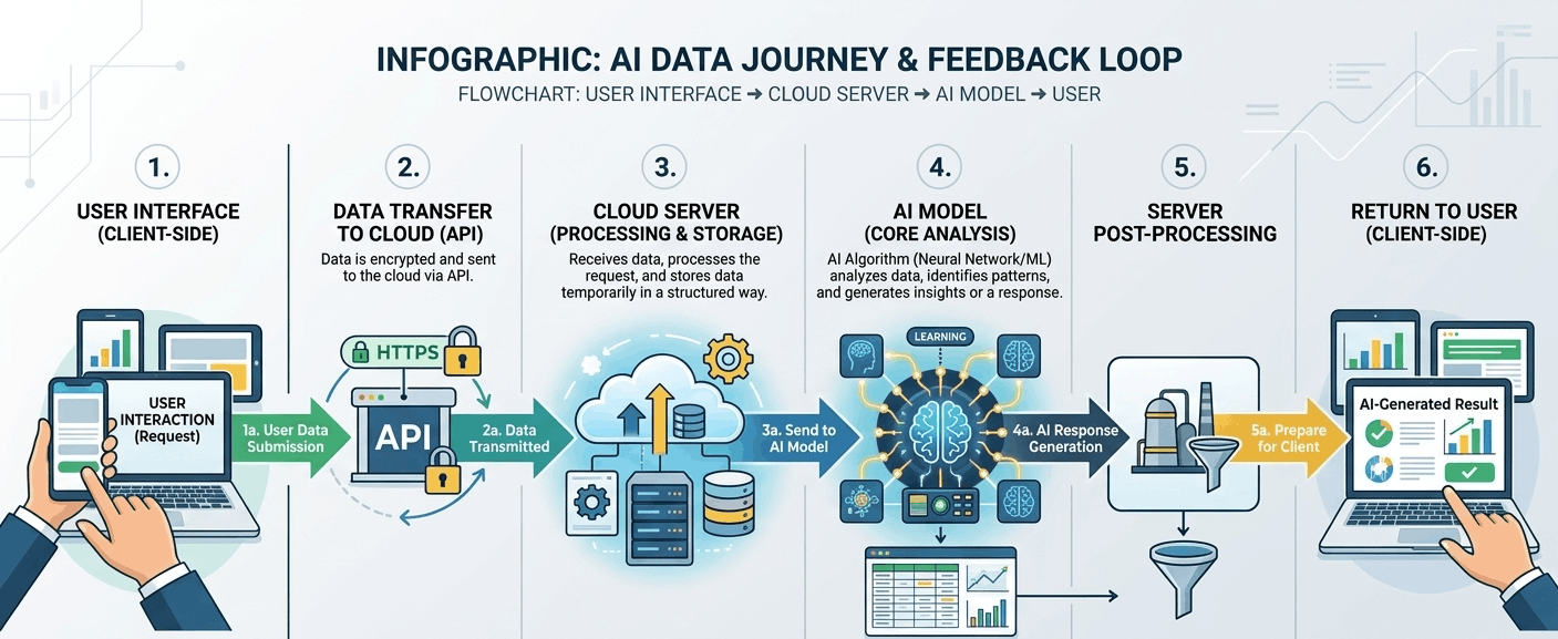 Technical architecture of AI and SaaS integration.
