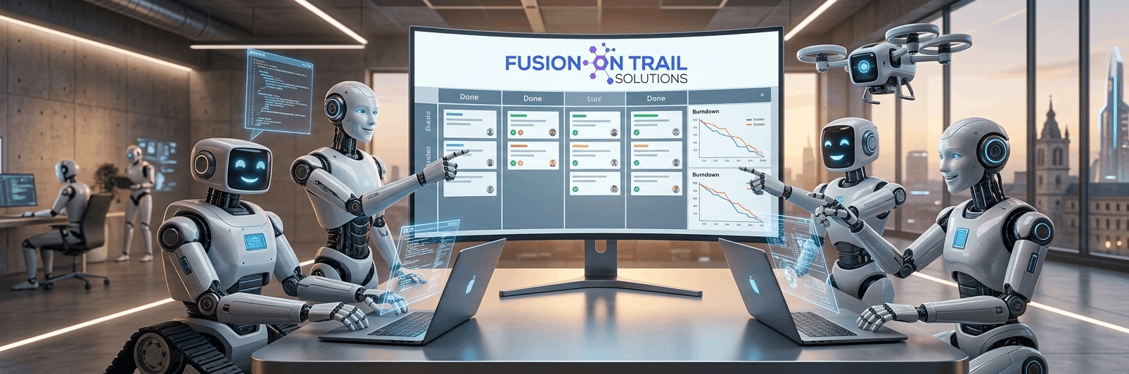 Productive Developer Team in a Modern Tech Hub