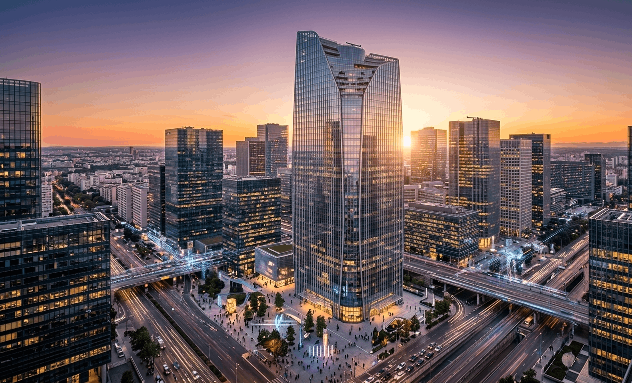 Modern office building representing the tech hub in Lahore.