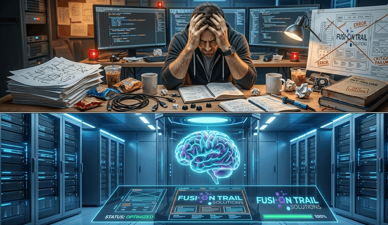 Human developer vs AI automation in web coding.