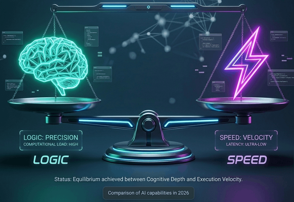 Comparison between AI logic and speed performance 2026