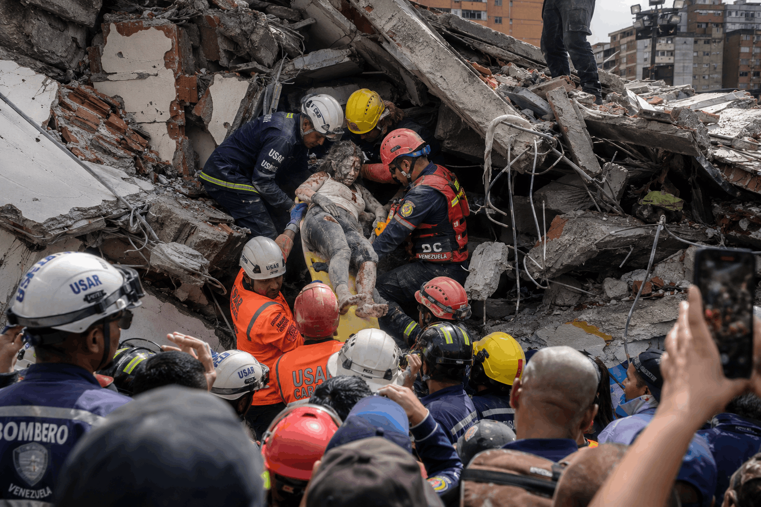 Damaged many peoples after Venezuela earthquake in Caracas