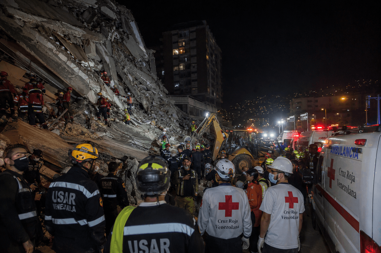 Emergency rescue teams responding after Venezuela earthquake